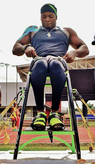 Centaurum Black- chair for discus, bullet and javelin throwing competition aimed at athletes who present with cerebral paralysis